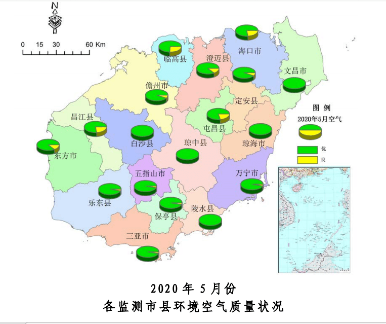 海南省2020年5月份环境空气质量状况