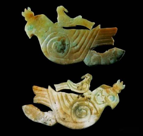 周代 大宗器 鳳鳥紋玉璜装身具 中国美術骨董 古玉和田玉 工芸品収蔵品