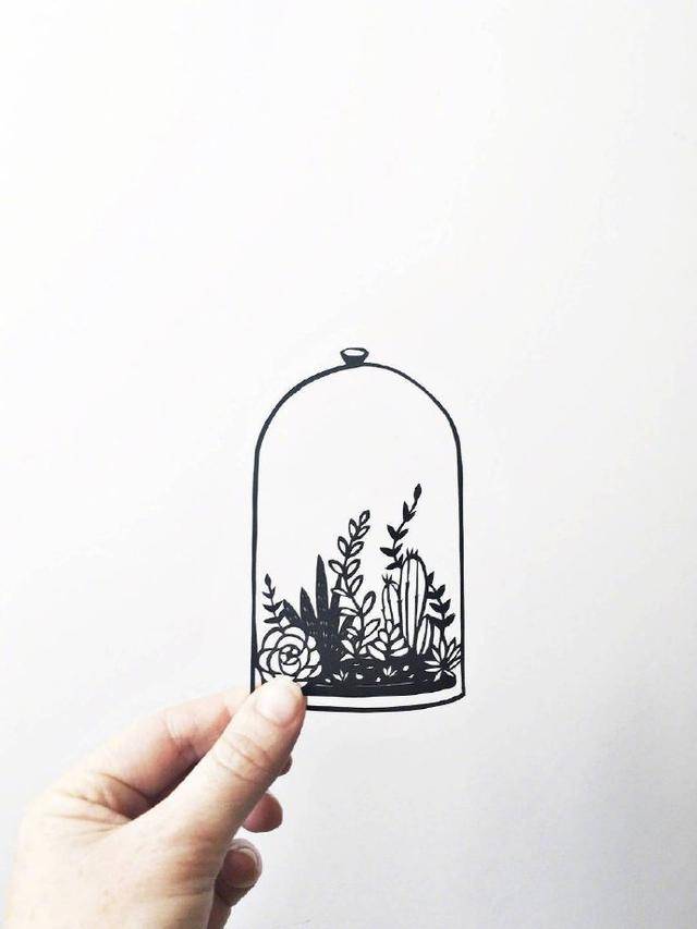 黑白&简笔画 | 剪纸小景~画成黑白画不剪下来也很可呀