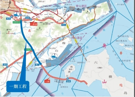 宁波舟山港集疏运网络的重要组成,也是联系穿山疏港高速,杭甬高速复线