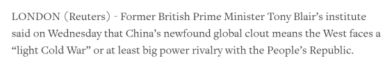 “轻冷战”？英国前首相为中西关系造新词