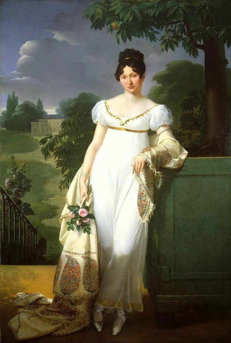 法国帝政时期有帝政帕夫袖的女裙