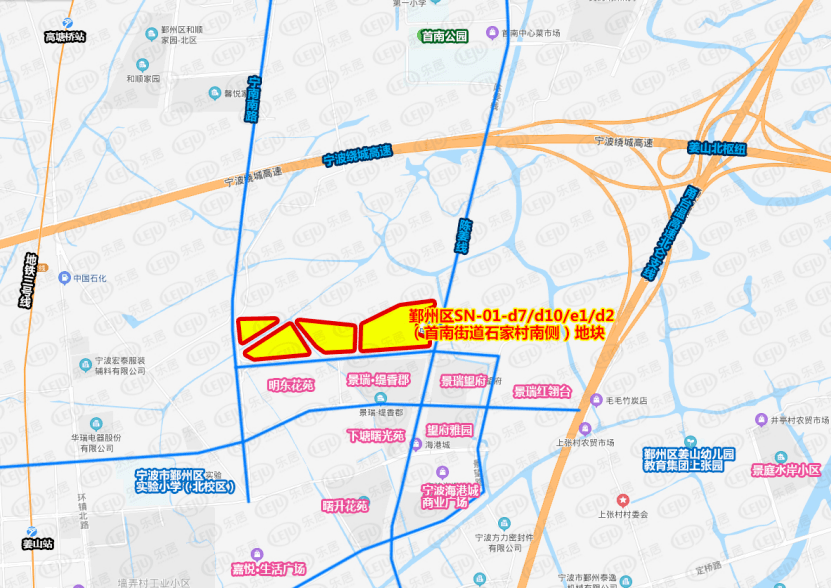 【地块】 鄞州区sn-01-d7/d10/e1/d2(首南街道石家村南侧)地块起拍