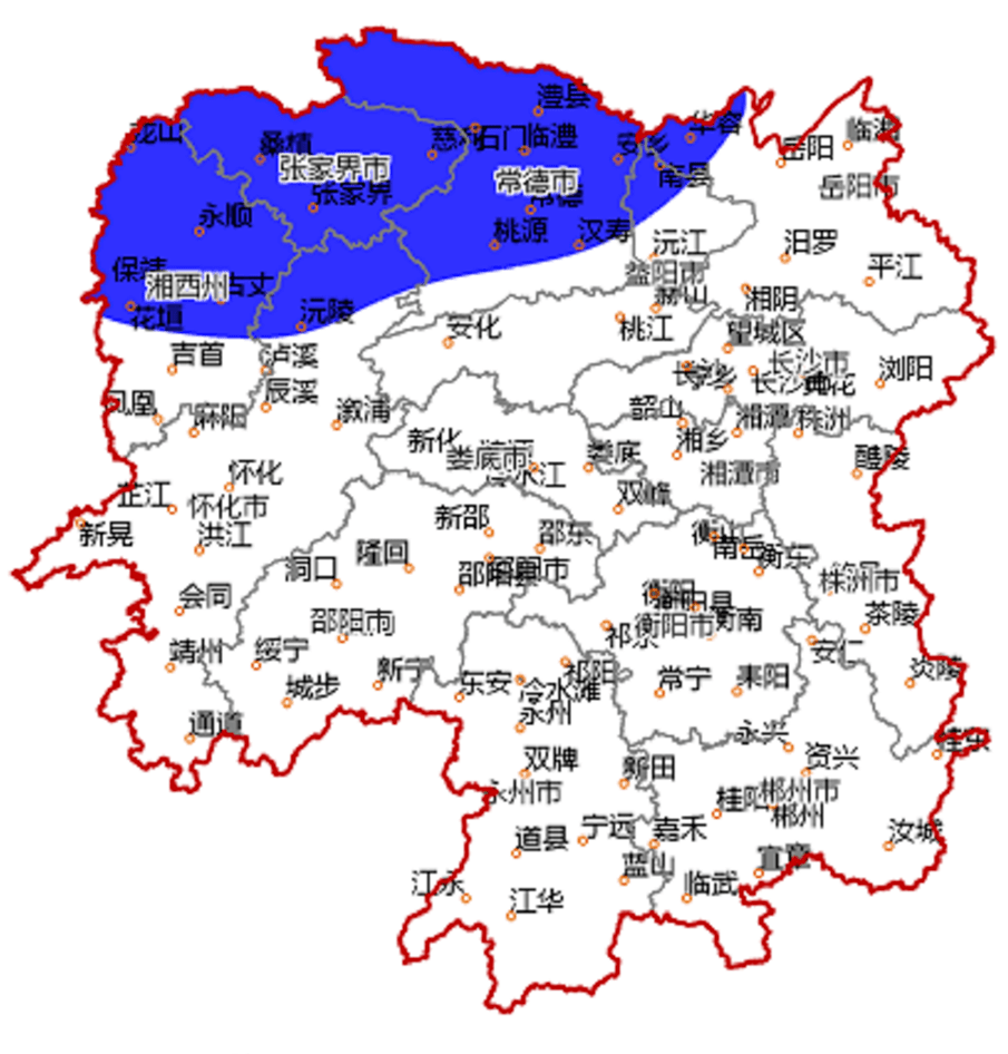 湖南今明天有较强降雨过程.张家界,湘西州等局地大暴雨!