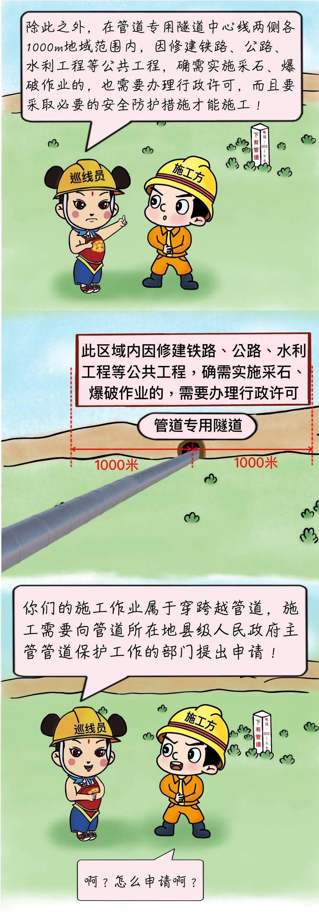 管道保护安全生产月宣传漫画和知识答题