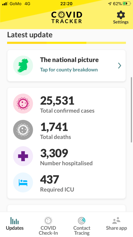 爱尔兰推出基于苹果 谷歌api的covid 19接触者追踪app