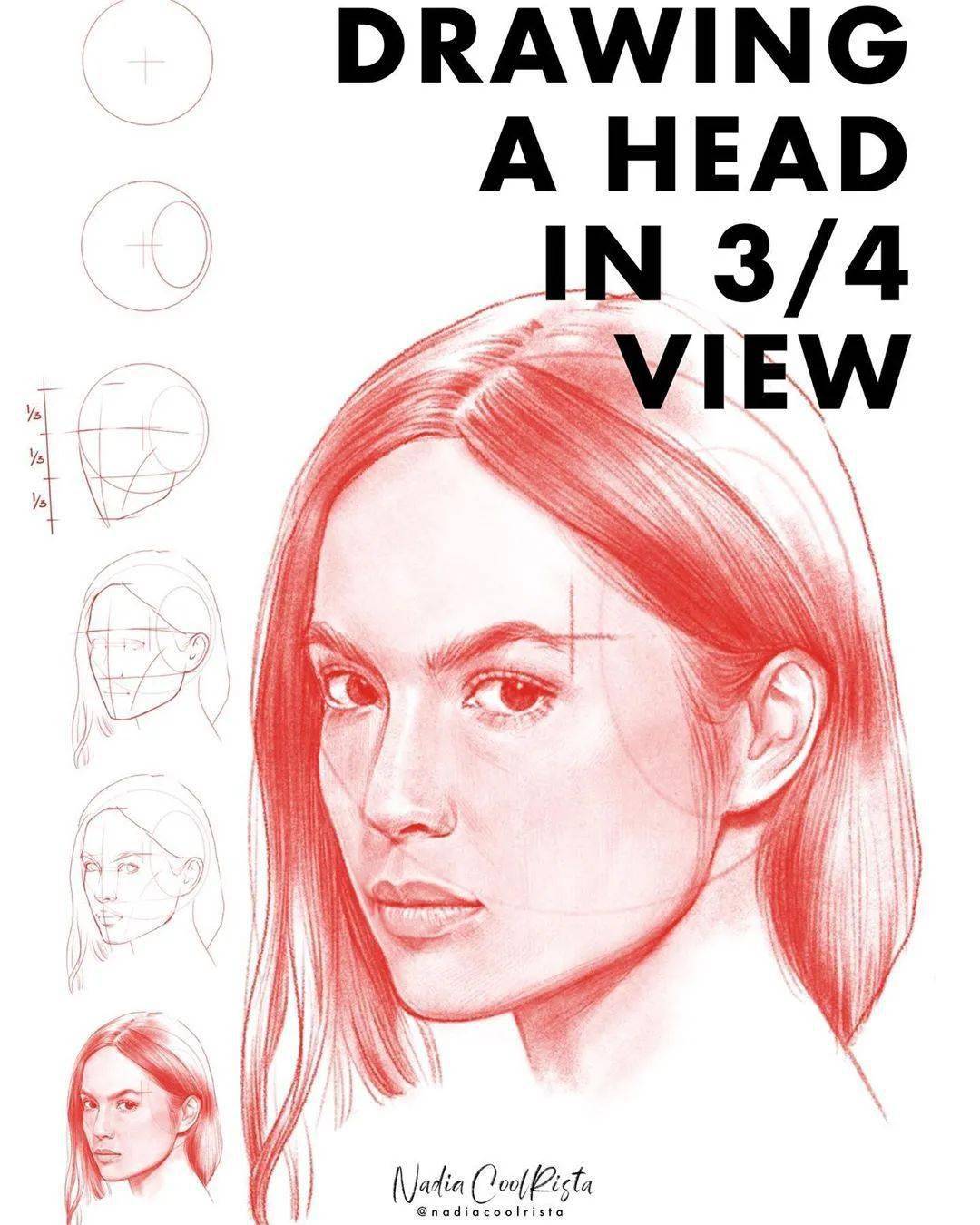 大神|时装画灵感|三庭五眼傻傻分不清楚?大神Nadia Coolrista超美步骤分享!