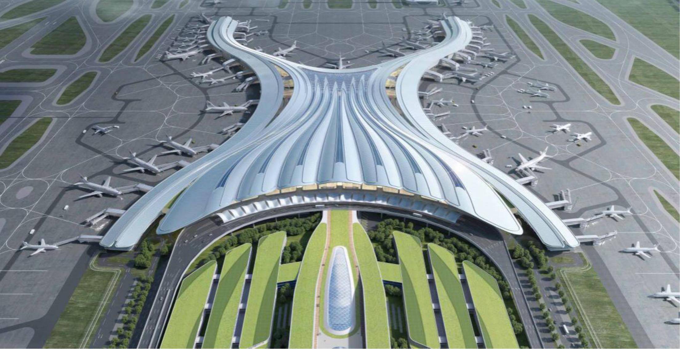 兰州中川国际机场三期扩建工程航站楼工程混凝土主体结构提前33天实现全面封顶