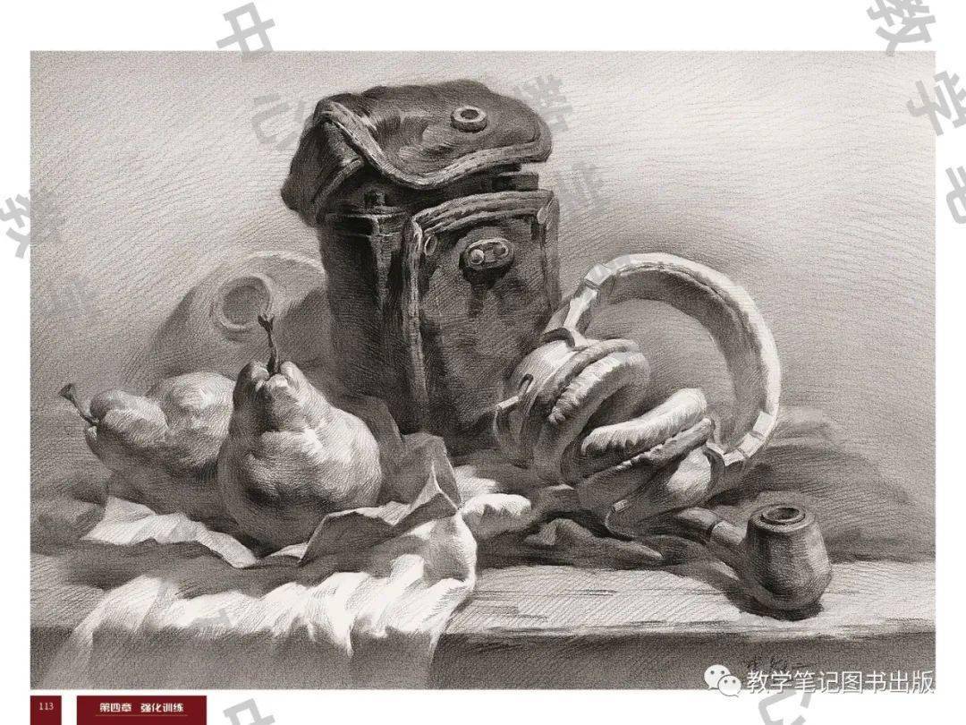 《风云再起—横构图素描静物范本》一本涵盖各个教学板块,面面俱到的