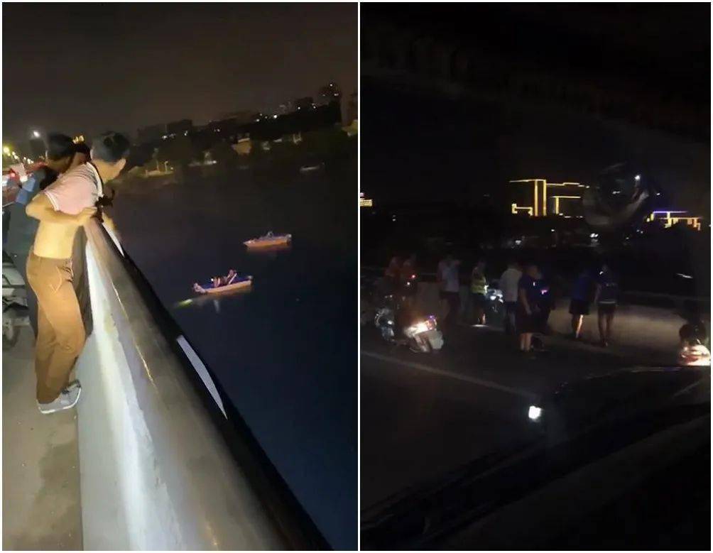 昨晚揭阳榕华大桥疑似有人轻生现场留下单车和拖鞋