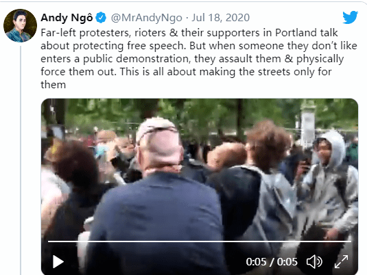 特朗普|美国波特兰对抗军警现场，出了一男一女两个狠人