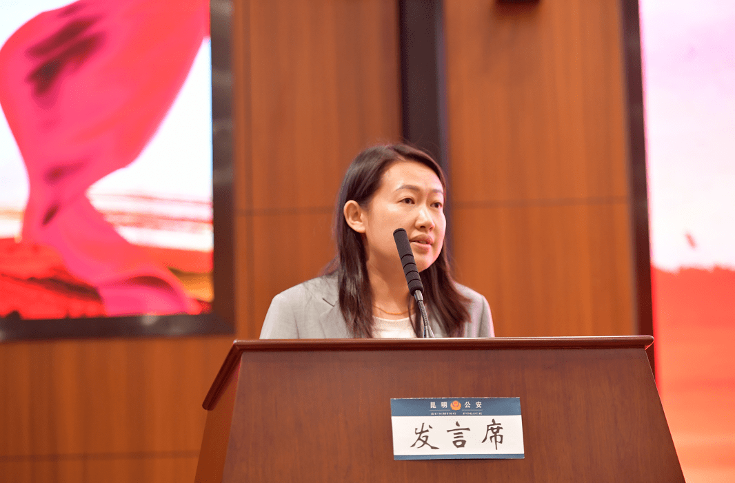 段庆颖副书记代表昆明市公安局党委致辞,他向团市委长期以来对昆明