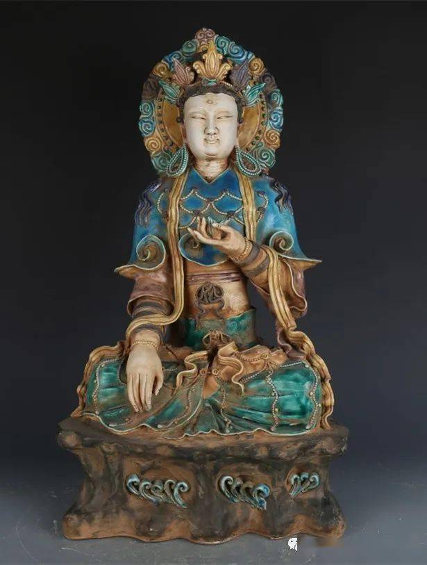 艺库元代珐华彩佛像
