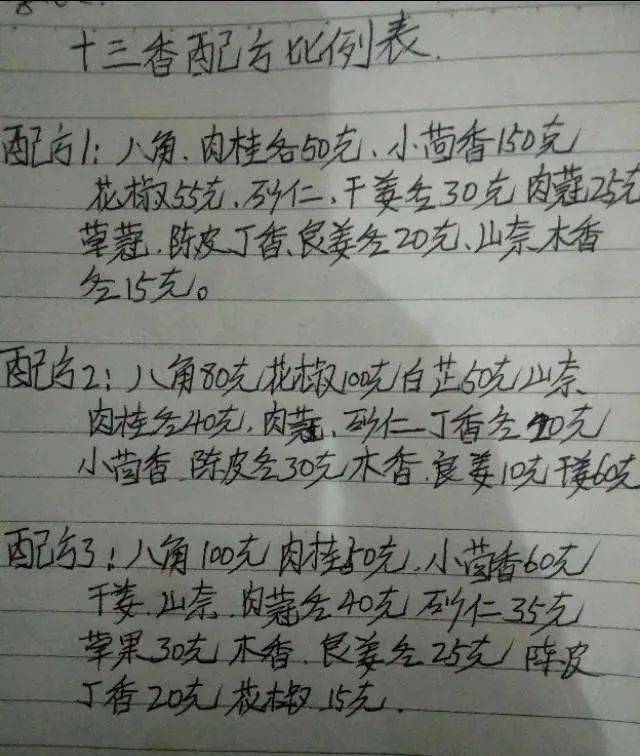 款秘方，各个都是精品，喜欢的请收藏红烧酱配方及流程 十三香配方及流程