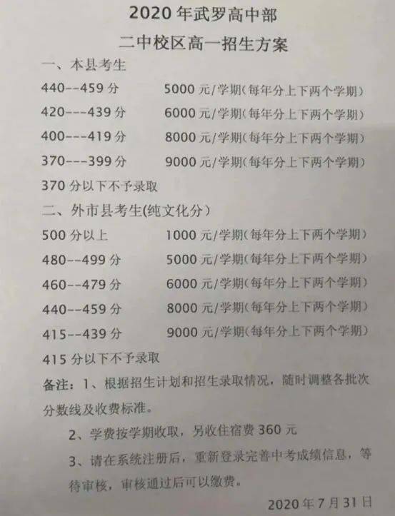 武邑二中,宏达收费标准,招生公告