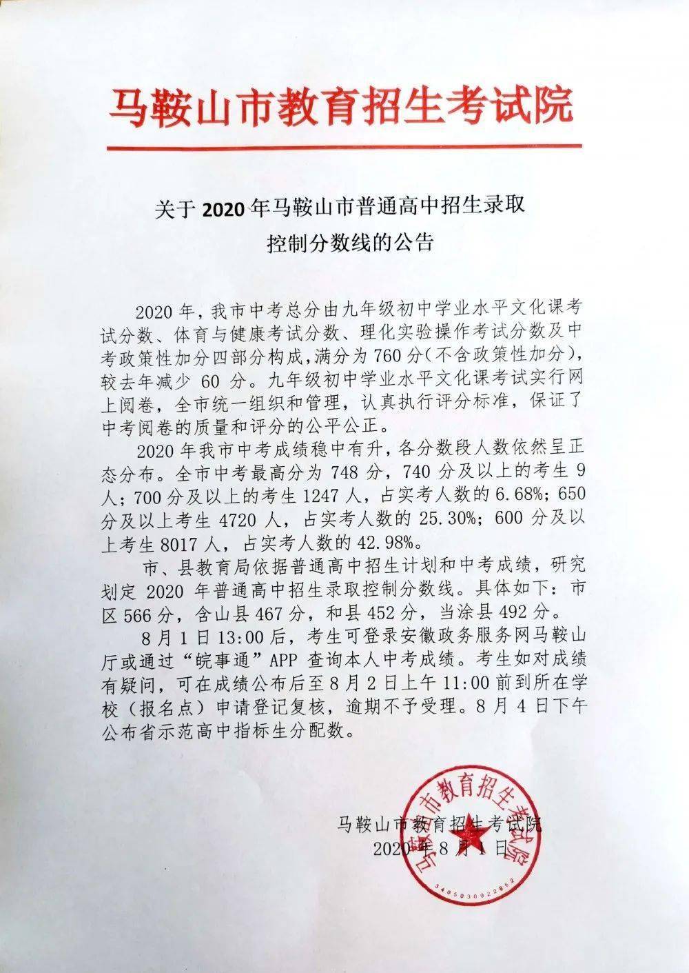 马鞍山市二中2020年_2020年马鞍山市普通高中第二批次补录结果公告(2)