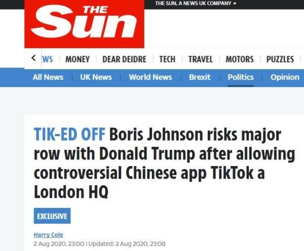 英媒|英媒独家爆料：英政府同意TikTok伦敦设总部