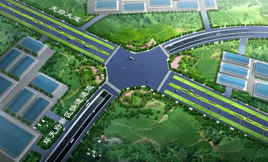 环天府新区快速通道项目完成下立交主体结构施工并