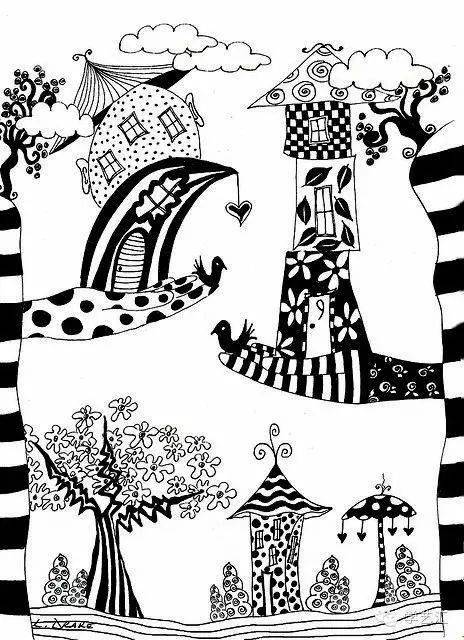 笔随心动,唯美线描画带你走进童画世界