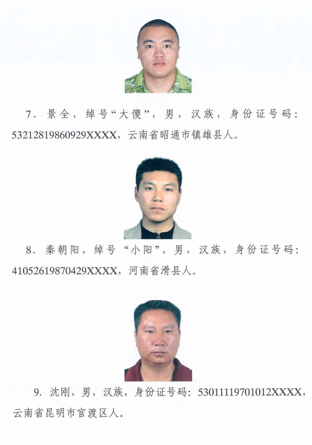 警方公开征集杨天斗等人违法犯罪线索!昭通有2人