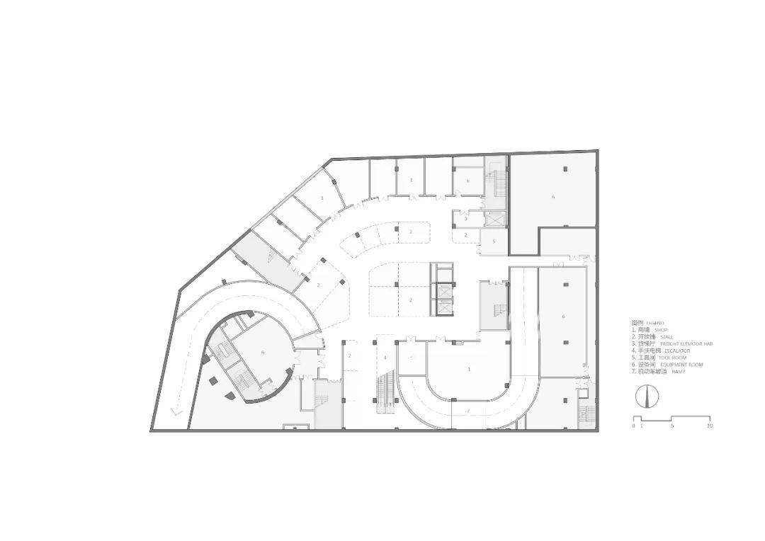 停车楼负一层平面图 gwp architects