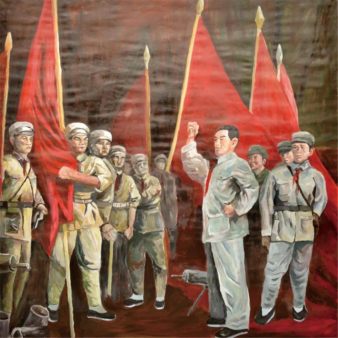 油画《南昌起义 皇甫小学 杨芳兰国画《国共合作192461广州》