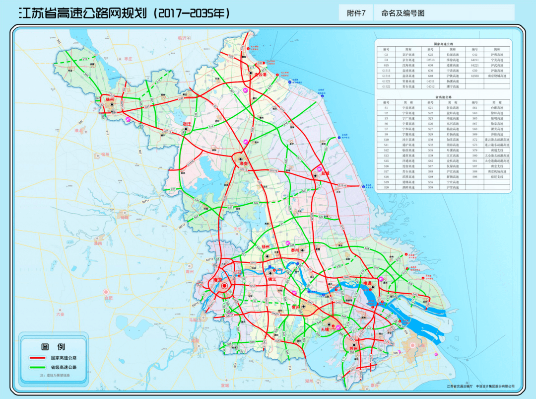 《江苏省高速公路网规划(2017-2035年)》示意图