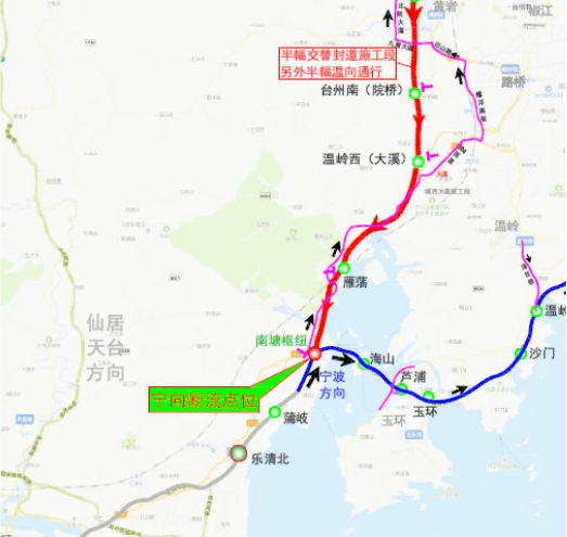 天台走临海西下高速至g104国道②临海走临海市区下高速①仙居走仙居