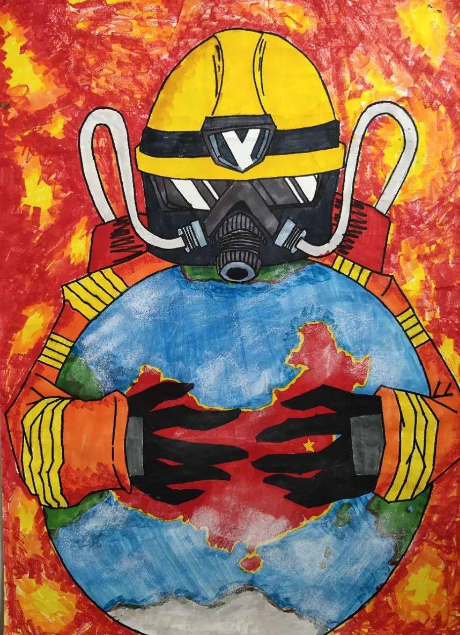 文山州儿童消防绘画作文大赛活动反响热烈_作品