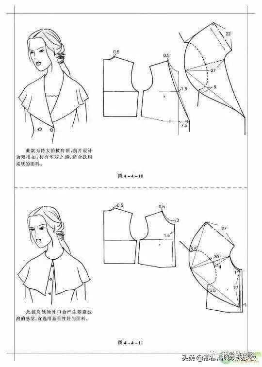 30余种实用女装领型结构制图