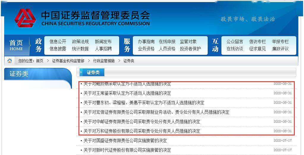 资产|中邮等三券商同日吃罚单 5人被认定不适当人选