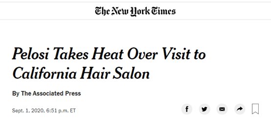 佩洛西违反防疫规定被批“耍特权”惹怒美国人