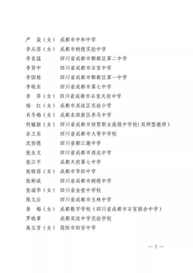 四川|点赞！四川教书育人名师、名校长、名班主任、名辅导员名单出炉