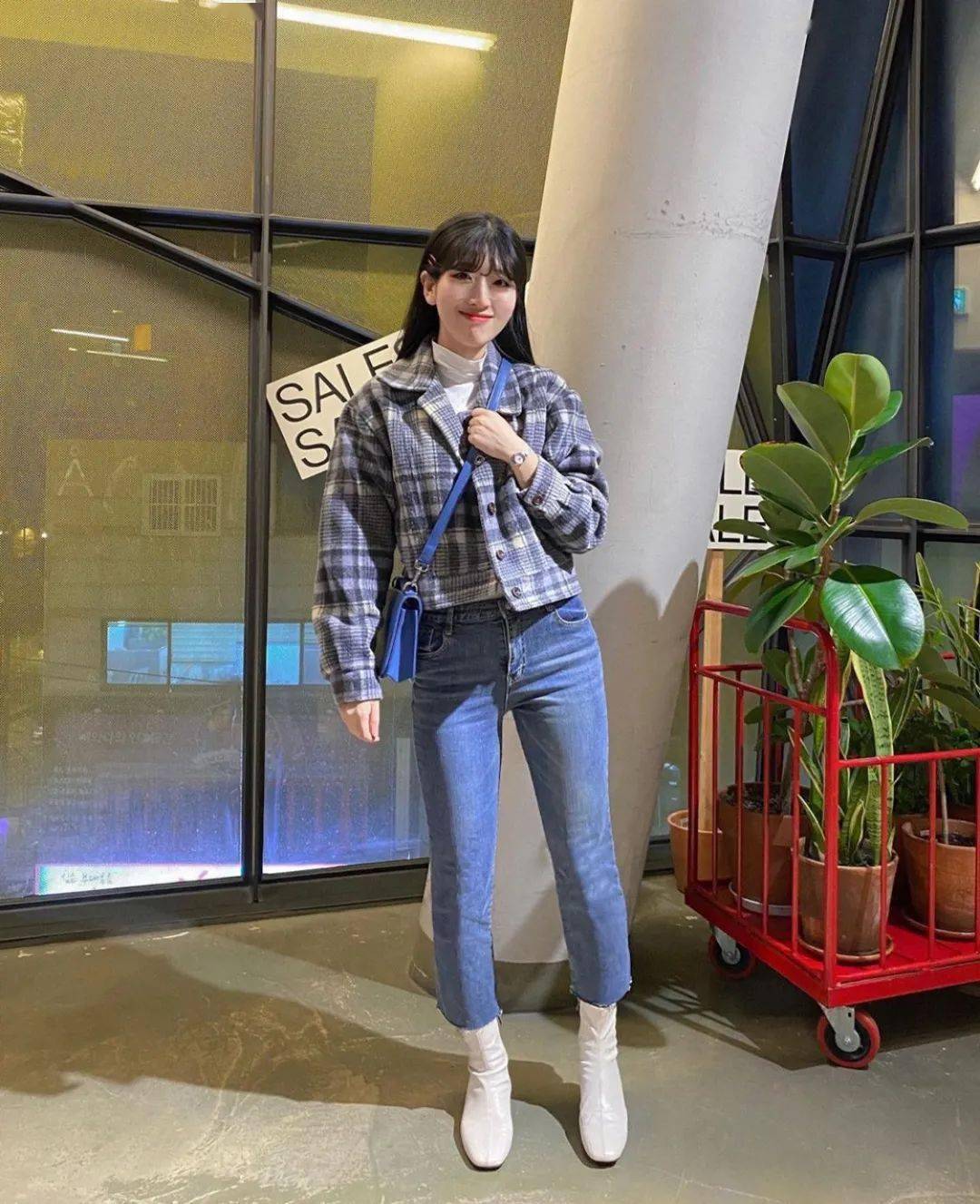 仙女们|格纹衫 + 短靴，早秋这么穿A到爆 ！