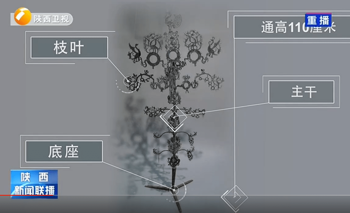 凤鸟|东汉青铜摇钱树被成功修复,树高110厘米,饰有凤鸟、玉璧、人物,造型独特而华丽,十分罕见!