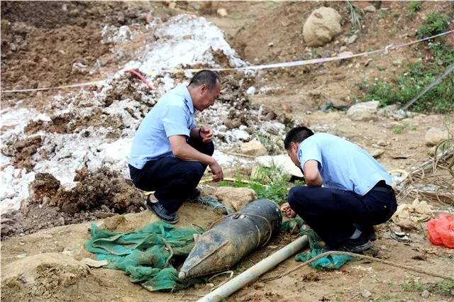 云南一工地挖出日军航空炸弹，已引爆销毁
