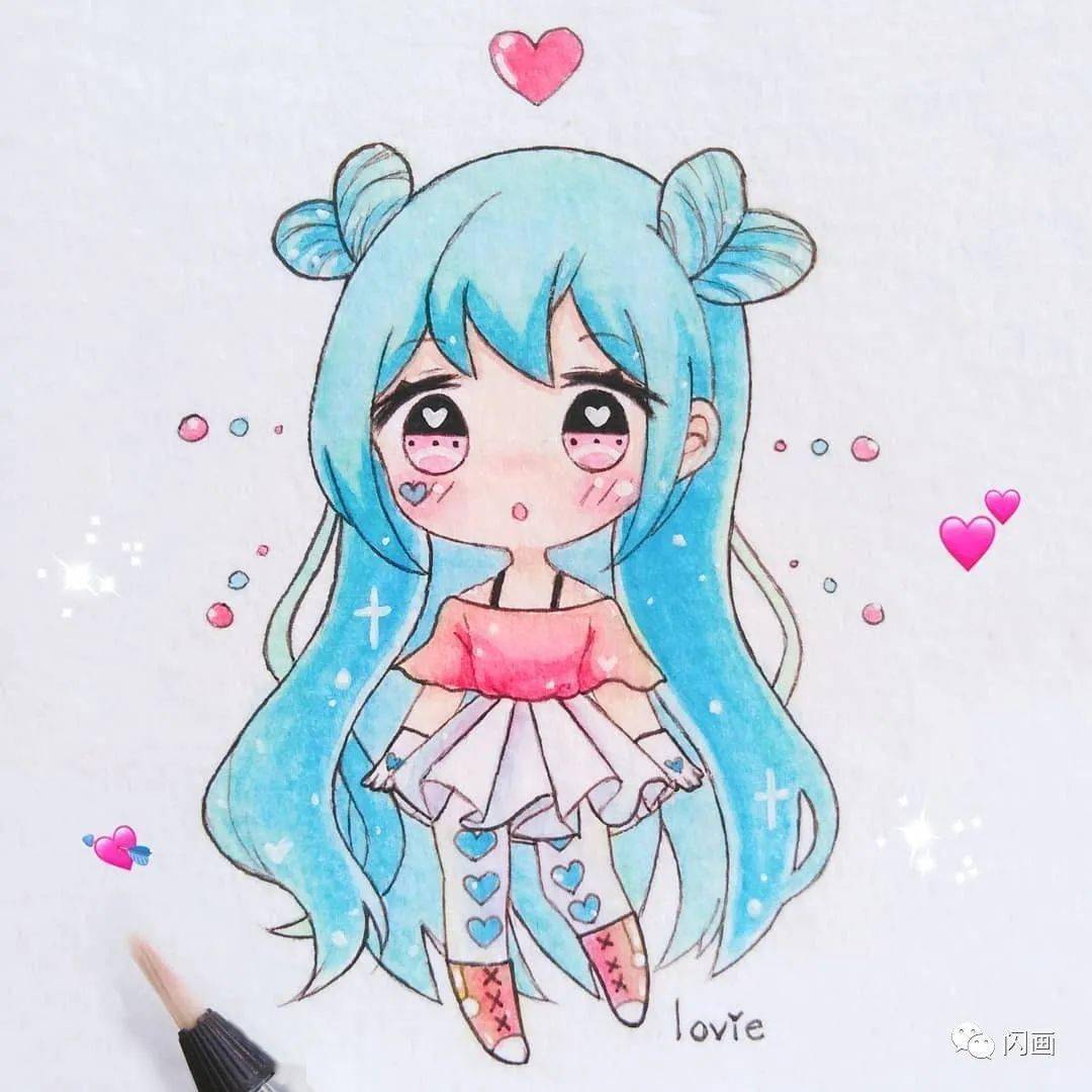 30幅q版美少女淡彩手绘