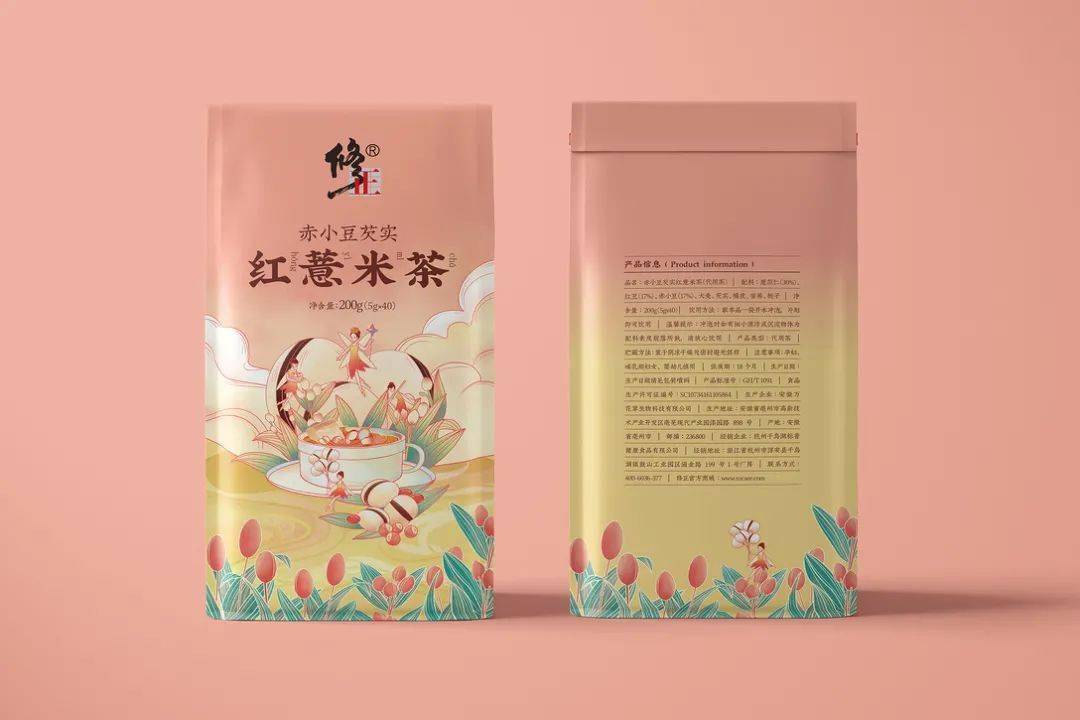 国潮风|包装 | 国潮风薏米茶包装设计,太温柔了吧!