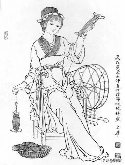 黑白线稿古风美人白描线稿素材附人物五官画法