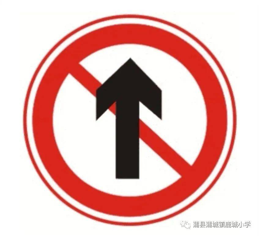 禁止直行标志:表示前方路口禁止一切车辆直行.