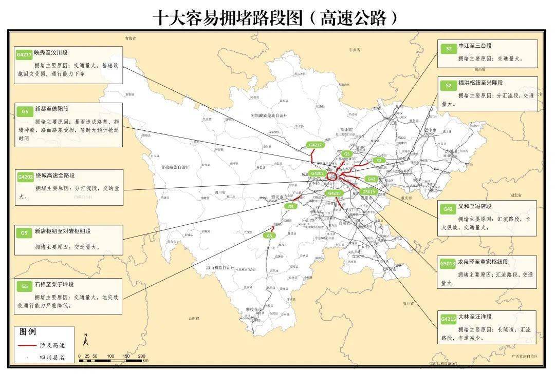 交通公安联合发布丨国庆期间四川哪十条高速最容易拥堵?