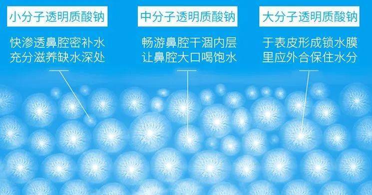 beggi护鼻水里不仅加的是透明质酸,还加了3种分子大小不一样的透明质