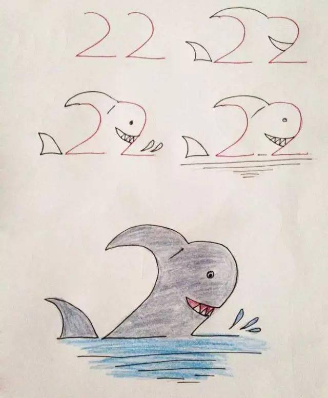 用写数字教孩子画画,这种方式超赞!