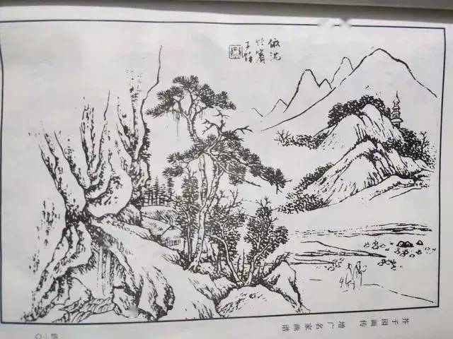 传统山水画的画法步骤解析，由黑白稿到水墨画的过程_搜狐网