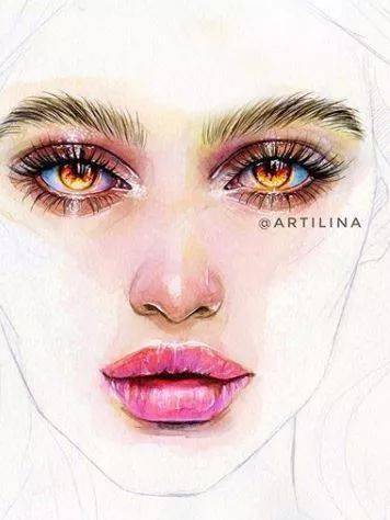水彩|沉迷眼睛刻画的小伙伴看过来！Lina的水彩人物肖像步骤统统分享给你！