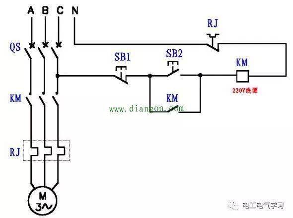 如果原来是220v线圈的接触器,如果改成380v线圈的接触器,该怎么接线?