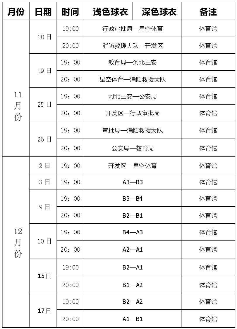 向上                     辛集市篮球联赛机关组竞赛日程表