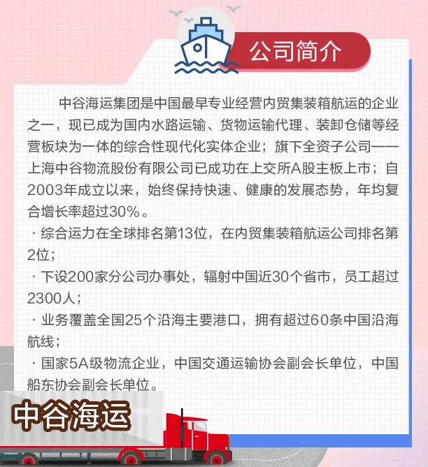 午餐补贴 带薪年假 年度体检 中谷海运集团2021校园招聘火热进行中!