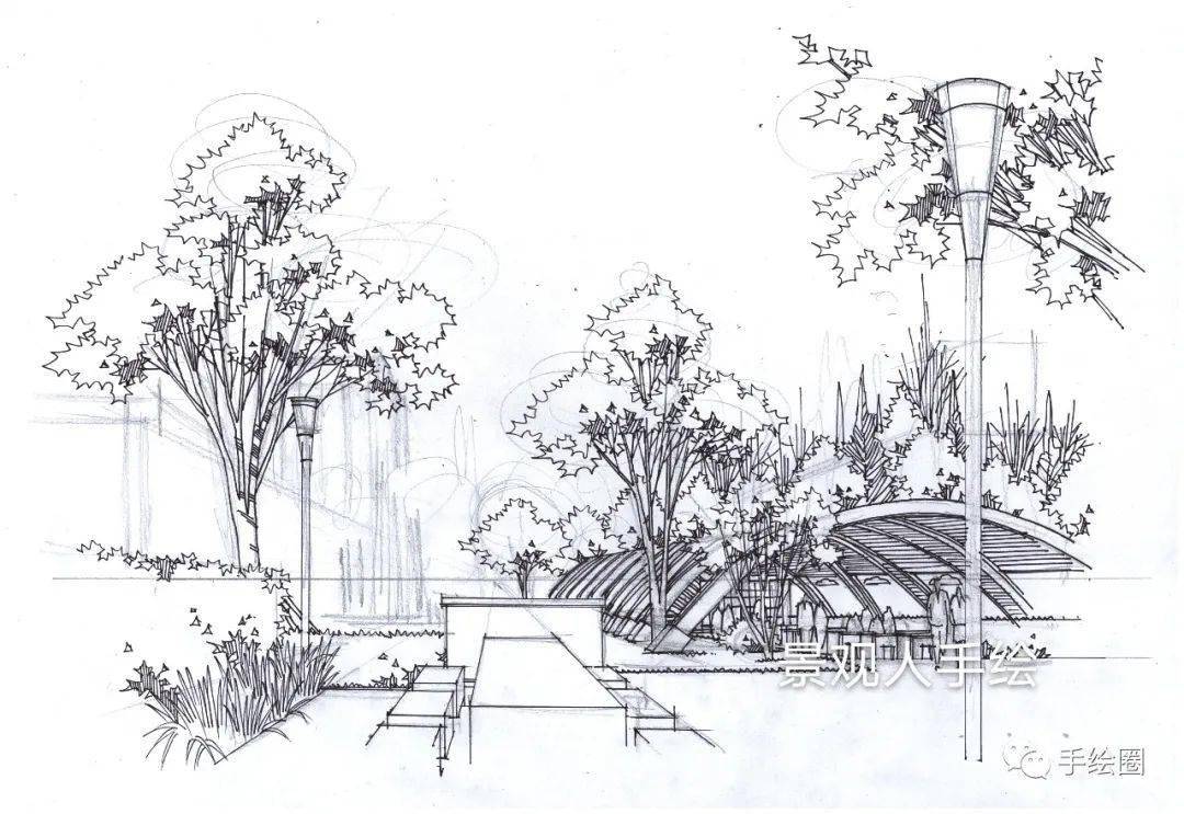 【手绘圈景观案例转绘】北京林业大学校园景观-森林之