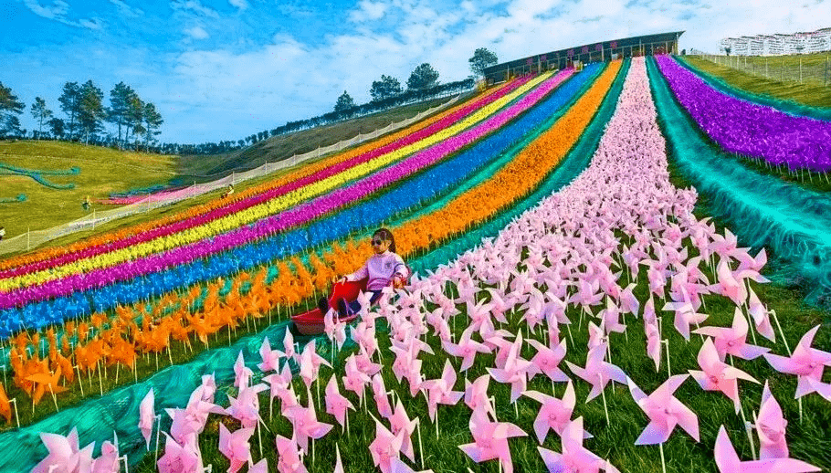 2000亩休闲农场,彩虹滑草场,山地卡丁车,高空滑索……吃喝玩乐一条龙!